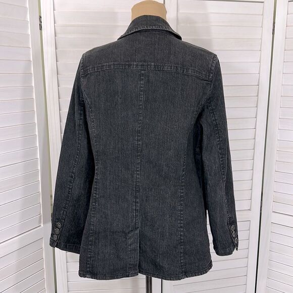 Denim & Co Denim Blazer Medium NWOT Black Wash - Picture 7 of 12